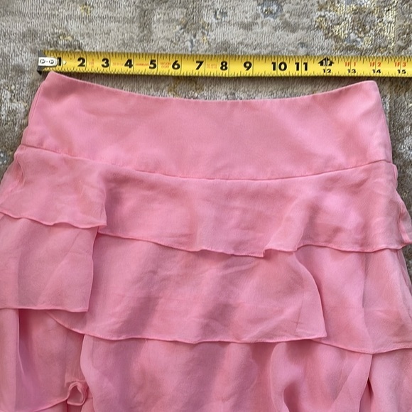 Searle Pink Tiered Ruffle Silk Mini Skirt - Picture 7 of 9